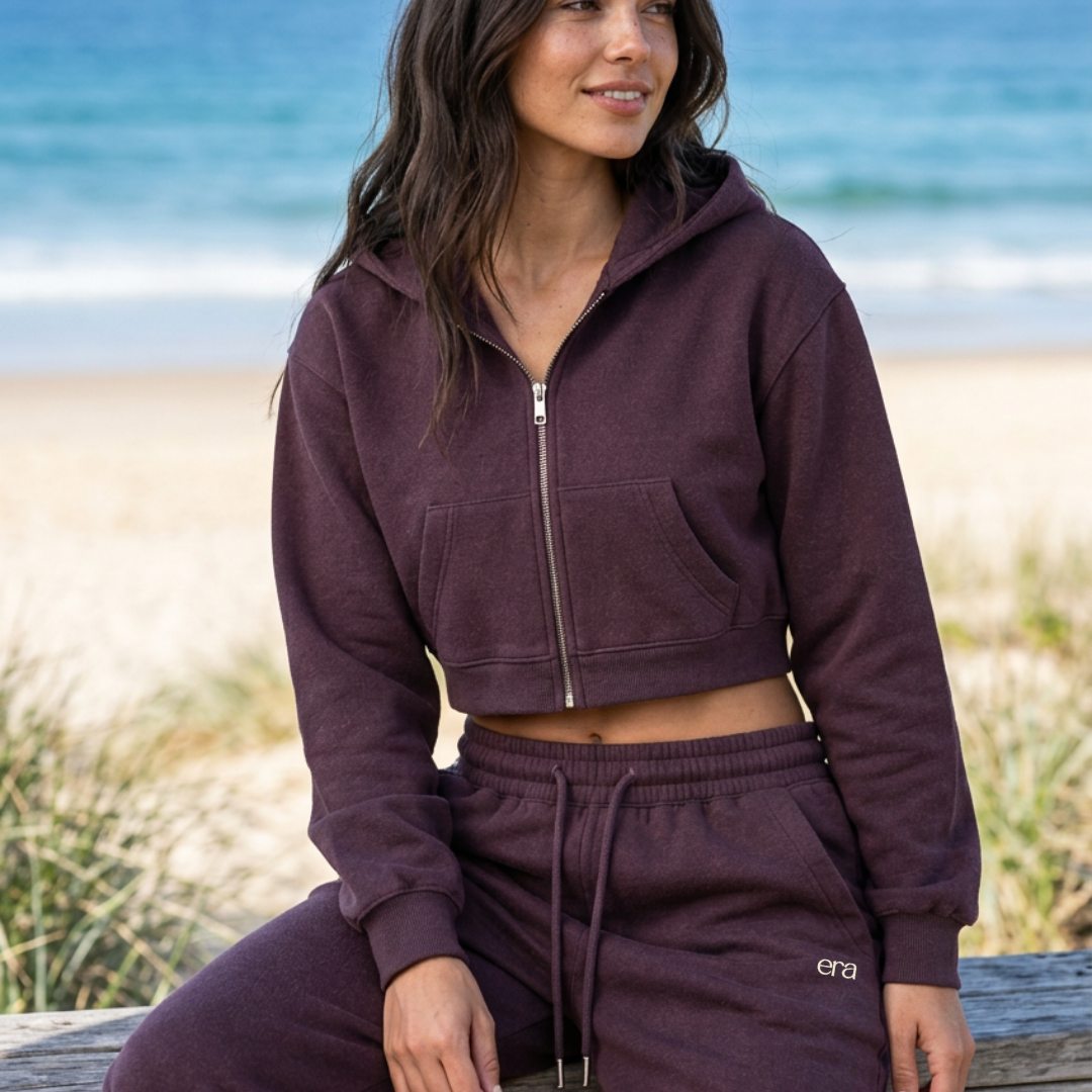 Uplift Set Cropped Zip-Up Hoodie