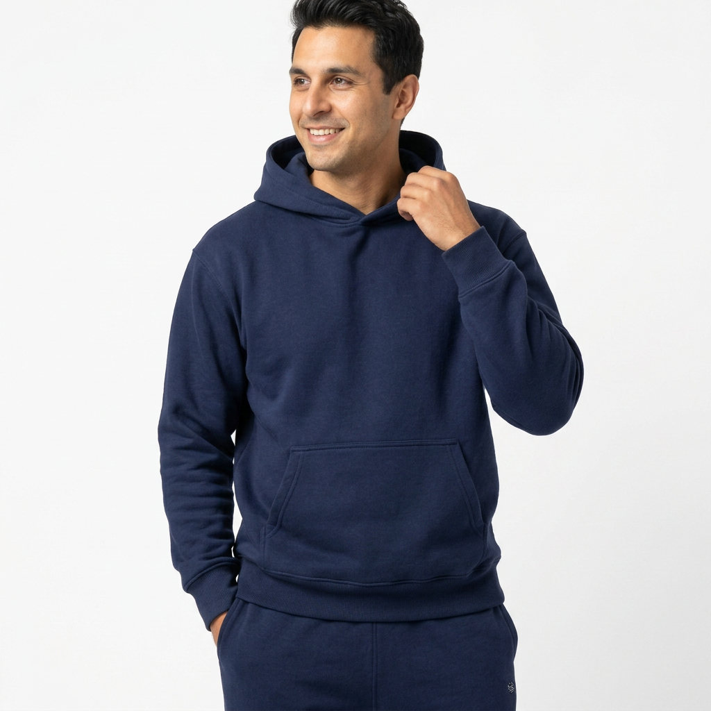 Navy hoodie closer cover