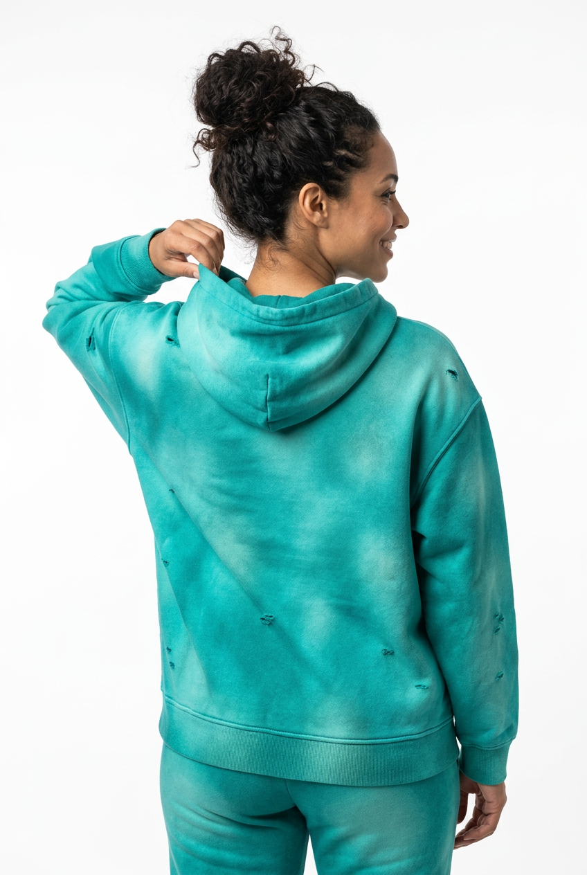 Peacock Blue Signature rear hood-adjusting portrait