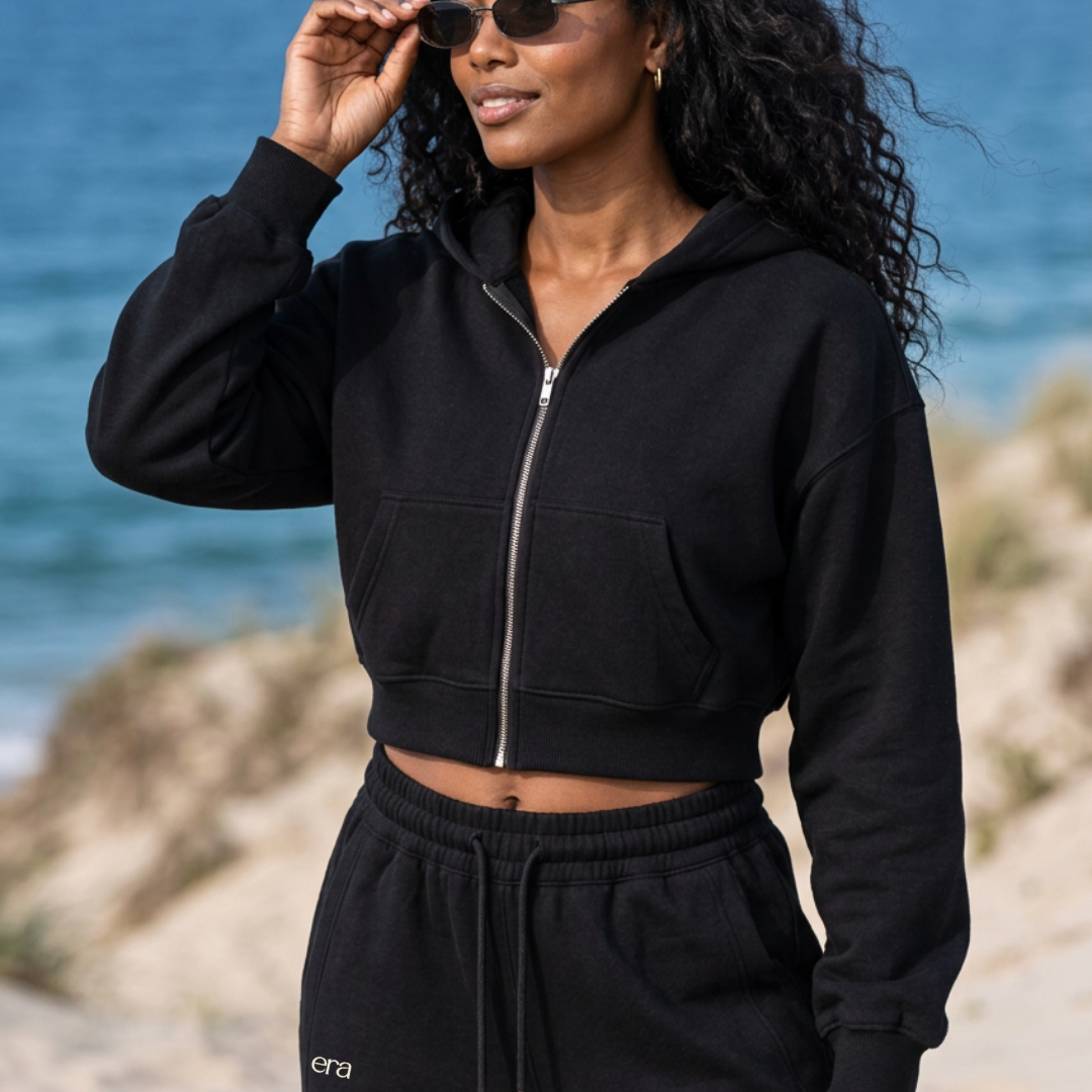 Uplift Set Cropped Zip-Up Hoodie